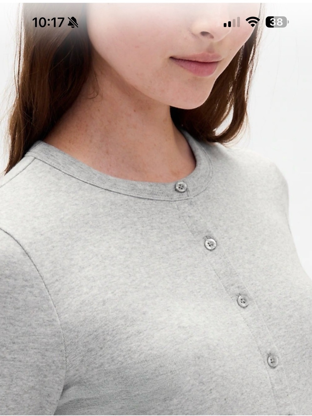 NEW - GAP Light heather gray Button-Front Long Sleeve Cardigan - Picture 4 of 7